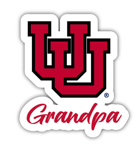 Utah Utes 4-Inch Proud Grandpa NCAA - Durable School Spirit Vinyl Decal Perfect Gift for Grandpa