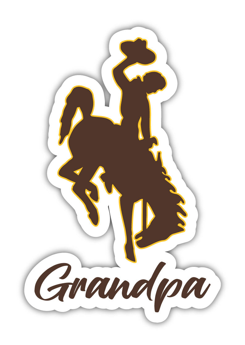 University of Wyoming 4-Inch Proud Grandpa NCAA - Durable School Spirit Vinyl Decal Perfect Gift for Grandpa