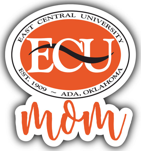 East Central University Tigers 4-Inch Proud Mom NCAA - Durable School Spirit Vinyl Decal Perfect Gift for Mom