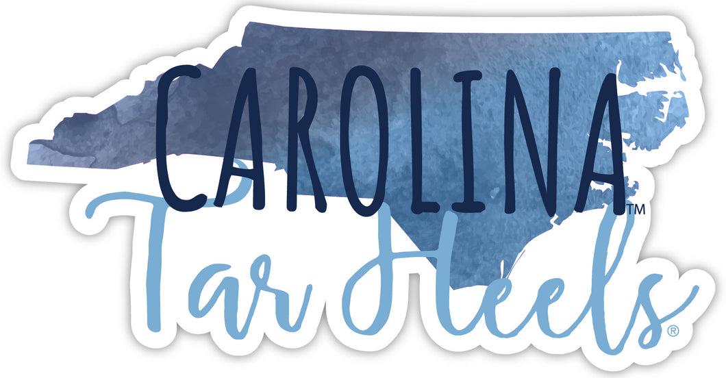 UNC Tar Heels 4-Inch Watercolor State Shaped NCAA Vinyl Decal Sticker for Fans, Students, and Alumni