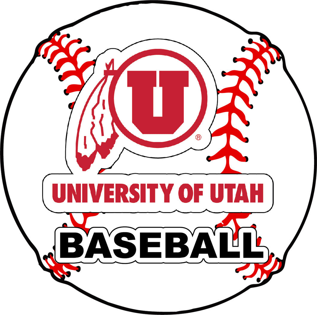 Utah Utes 4-Inch Round Baseball NCAA Passion Vinyl Decal Sticker