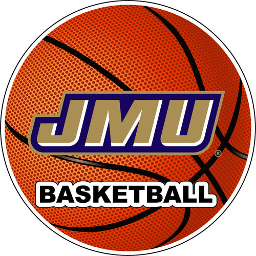 James Madison Dukes 4-Inch Round Basketball NCAA Hoops Pride Vinyl Decal Sticker