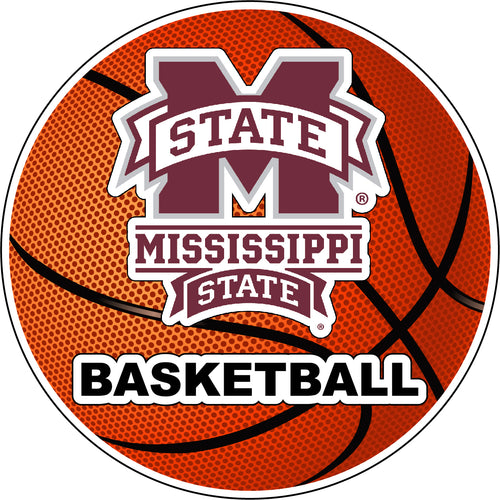 Mississippi State Bulldogs 4-Inch Round Basketball NCAA Hoops Pride Vinyl Decal Sticker