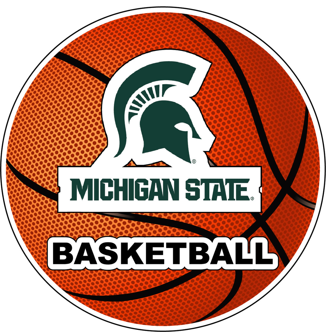 Michigan State Spartans 4-Inch Round Basketball NCAA Hoops Pride Vinyl Decal Sticker