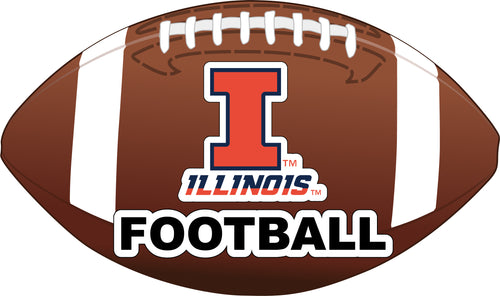 Illinois Fighting Illini 4-Inch Round Football NCAA Gridiron Glory Vinyl Decal Sticker