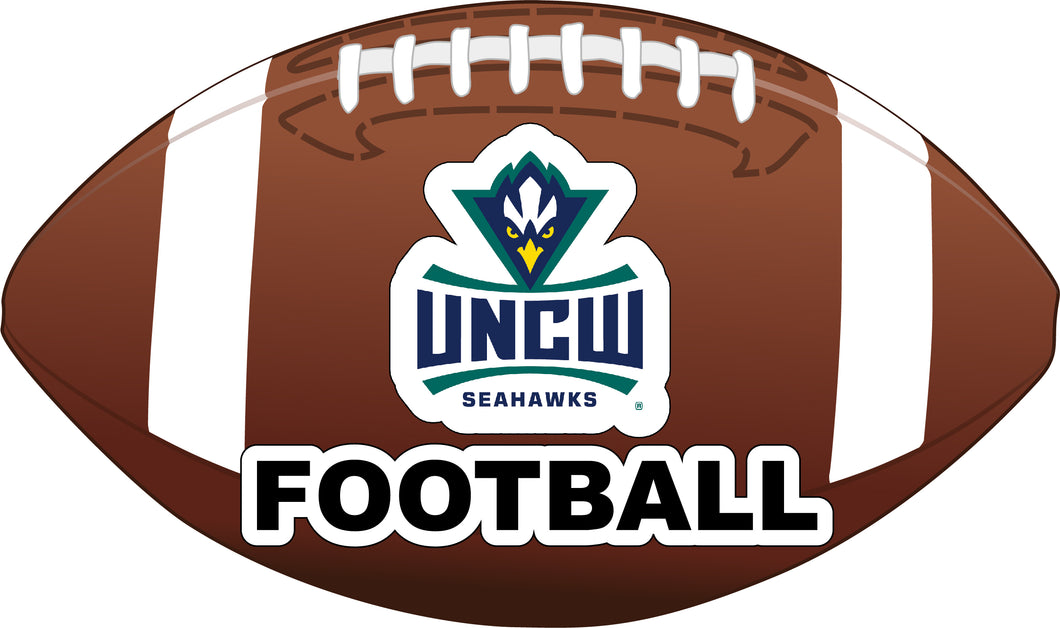 North Carolina Wilmington Seahawks 4-Inch Round Football NCAA Gridiron Glory Vinyl Decal Sticker