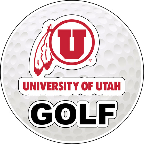 Utah Utes 4-Inch Round Golf NCAA Fairway Fervor Vinyl Decal Sticker