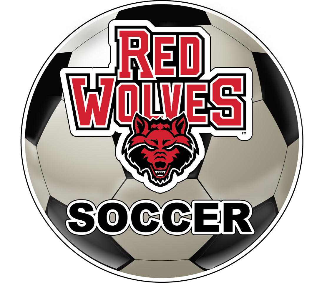 Arkansas State 4-Inch Round Soccer Ball NCAA Soccer Passion Vinyl Sticker