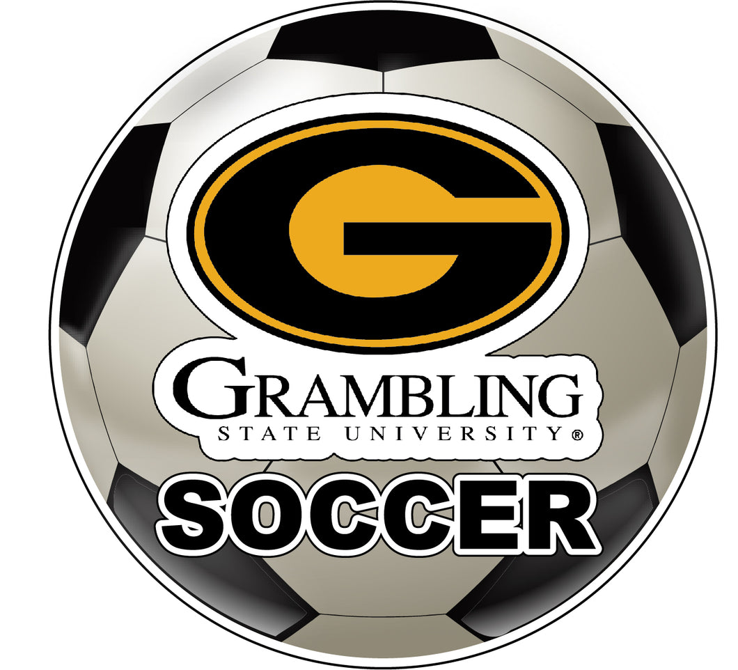 Grambling State Tigers 4-Inch Round Soccer Ball NCAA Soccer Passion Vinyl Sticker