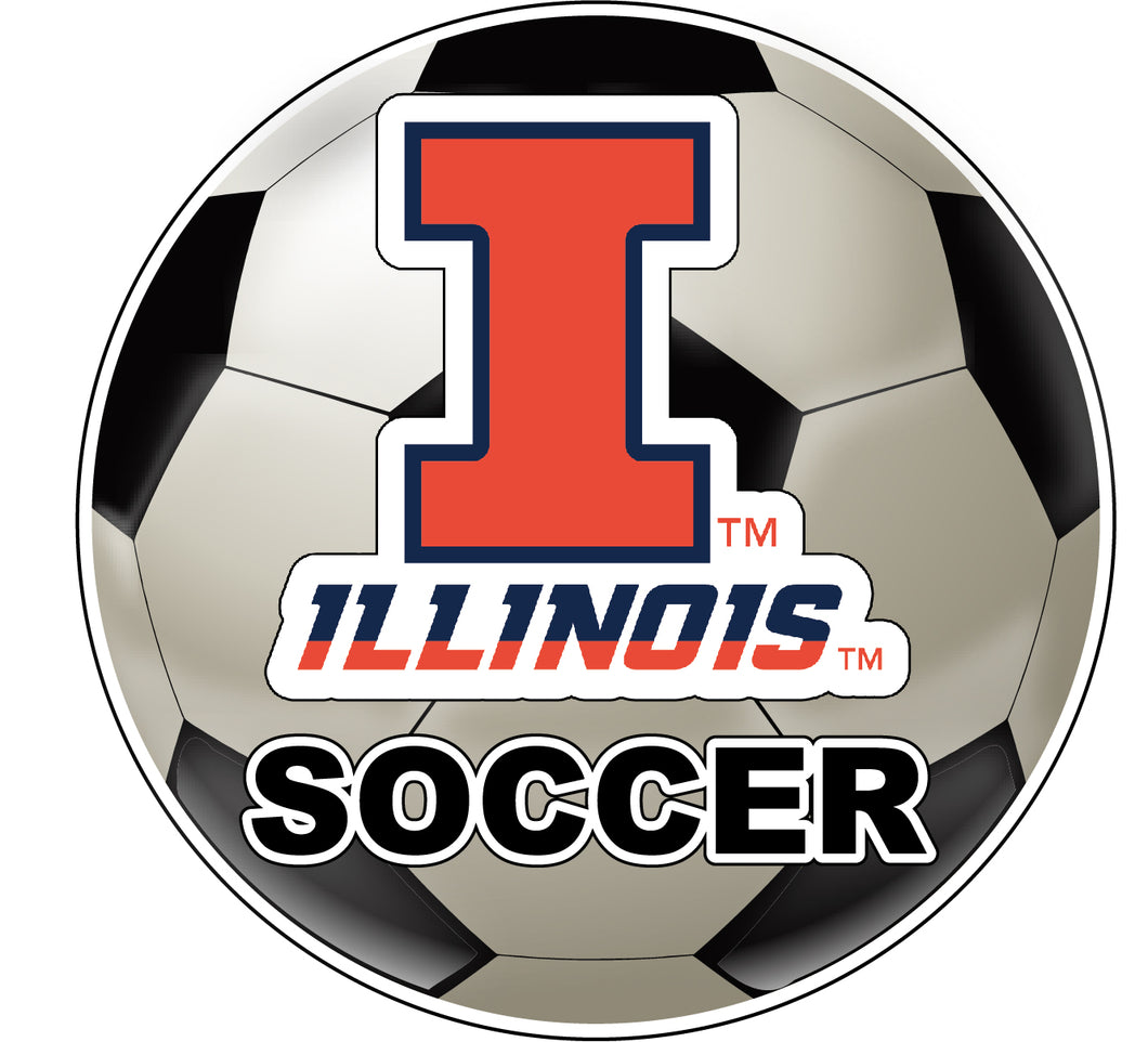 Illinois Fighting Illini 4-Inch Round Soccer Ball NCAA Soccer Passion Vinyl Sticker