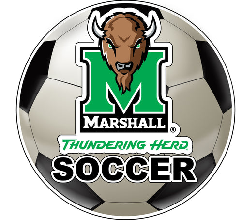 Marshall Thundering Herd 4-Inch Round Soccer Ball NCAA Soccer Passion Vinyl Sticker