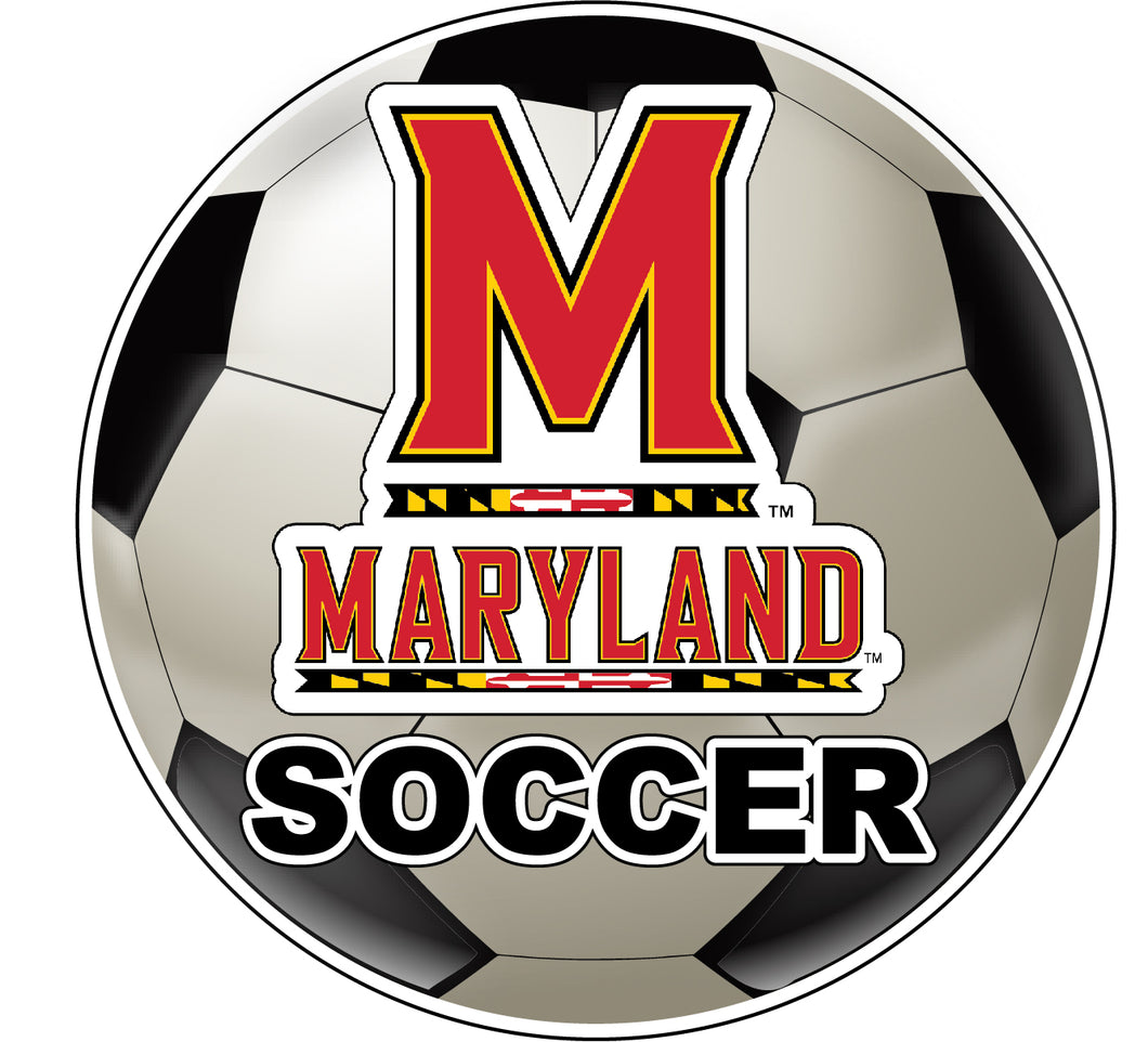 Maryland Terrapins 4-Inch Round Soccer Ball NCAA Soccer Passion Vinyl Sticker