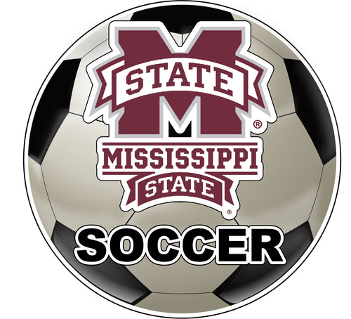 Mississippi State Bulldogs 4-Inch Round Soccer Ball NCAA Soccer Passion Vinyl Sticker