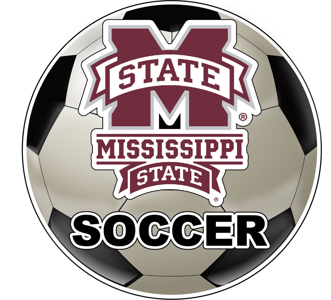 Mississippi State Bulldogs 4-Inch Round Soccer Ball NCAA Soccer Passion Vinyl Sticker