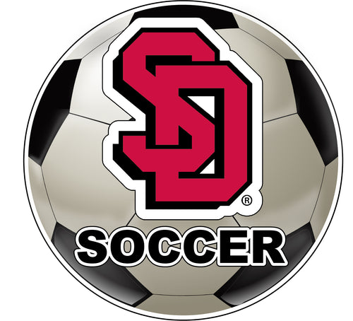 South Dakota Coyotes 4-Inch Round Soccer Ball NCAA Soccer Passion Vinyl Sticker