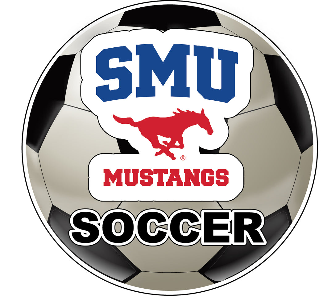 Southern Methodist University 4-Inch Round Soccer Ball NCAA Soccer Passion Vinyl Sticker