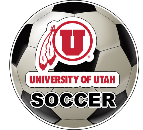 Utah Utes 4-Inch Round Soccer Ball NCAA Soccer Passion Vinyl Sticker