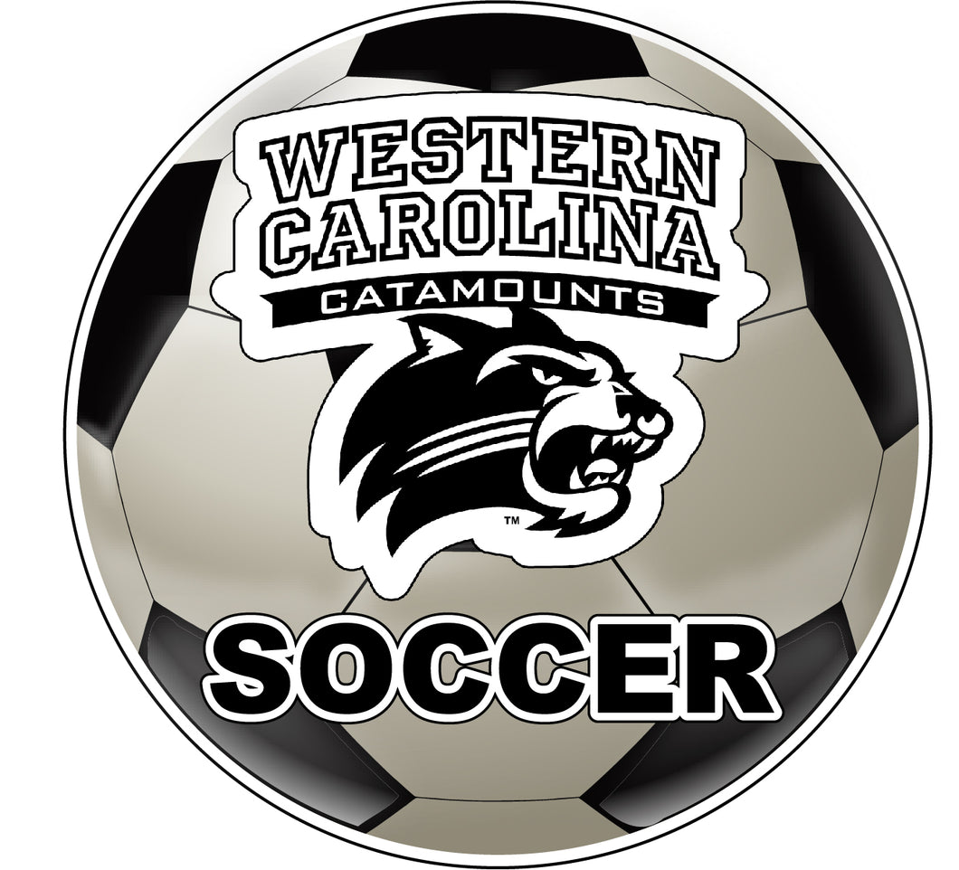 Western Carolina University 4-Inch Round Soccer Ball NCAA Soccer Passion Vinyl Sticker