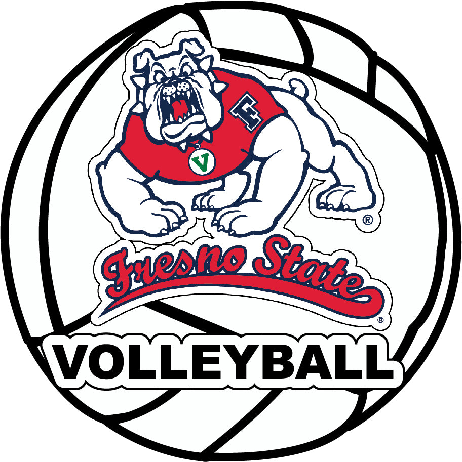 Fresno State Bulldogs 4-Inch Round Volleyball NCAA Vinyl Decal Sticker for Fans, Students, and Alumni