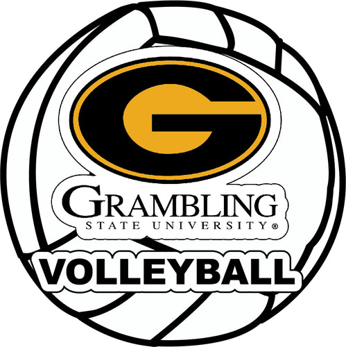 Grambling State Tigers 4-Inch Round Volleyball NCAA Vinyl Decal Sticker for Fans, Students, and Alumni