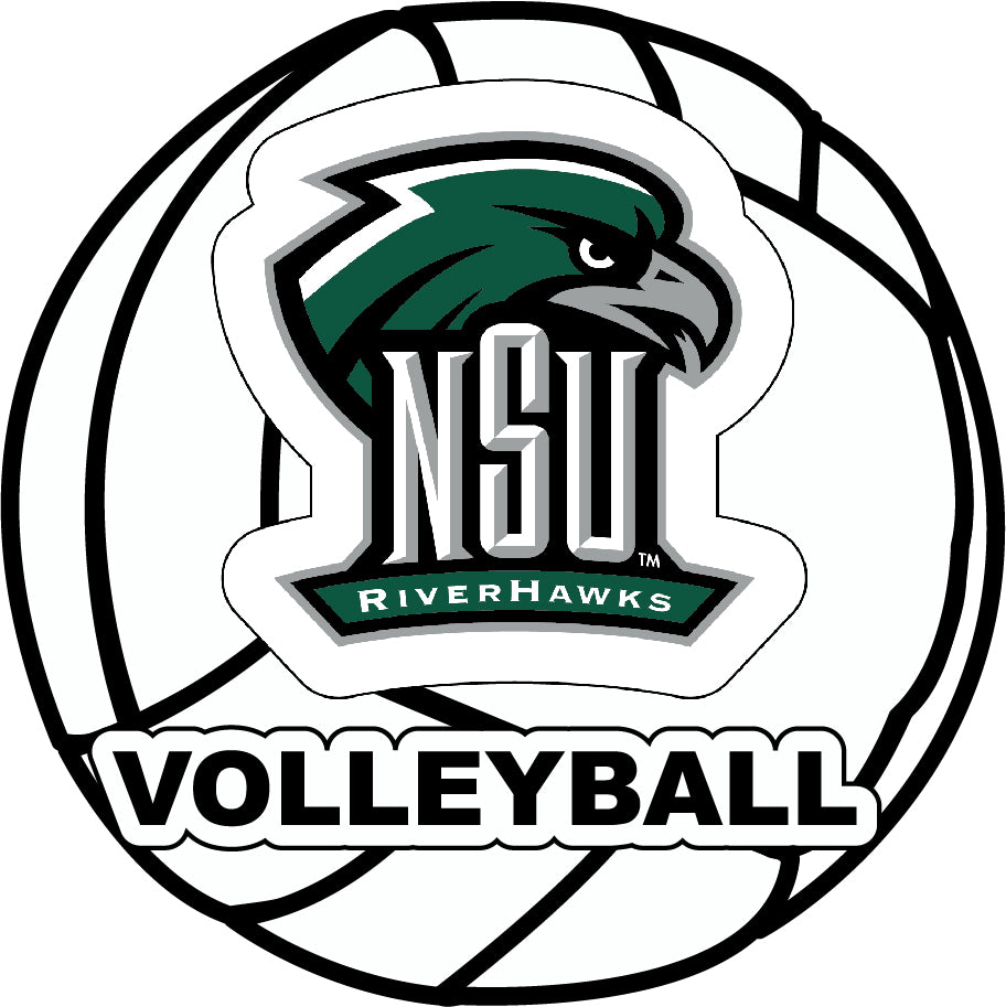 Northeastern State University Riverhawks 4-Inch Round Volleyball NCAA Vinyl Decal Sticker for Fans, Students, and Alumni