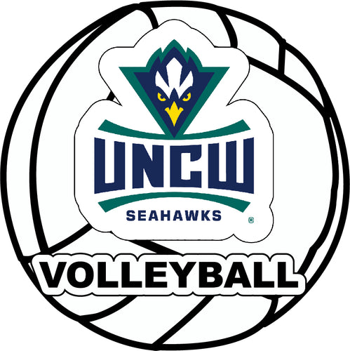 North Carolina Wilmington Seahawks 4-Inch Round Volleyball NCAA Vinyl Decal Sticker for Fans, Students, and Alumni