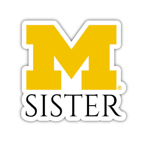 Michigan Wolverines Sister 4 Inch Vinyl Mascot Decal Sticker