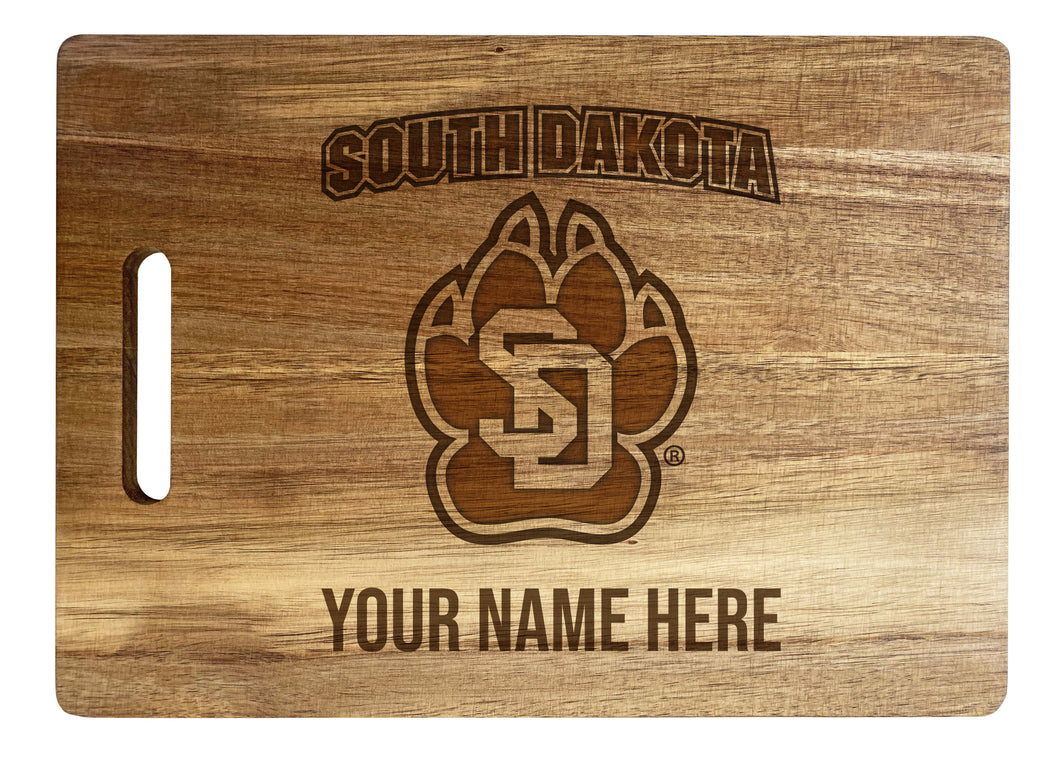 South Dakota Coyotes Custom-Engraved Acacia Wood Cutting Board - Personalized 10 x 14-Inch