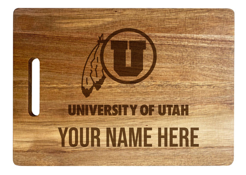 Utah Utes Custom-Engraved Acacia Wood Cutting Board - Personalized 10 x 14-Inch