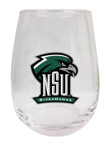 Northeastern State University Riverhawks Stemless Wine Glass - 9 oz. | Officially Licensed NCAA Merchandise