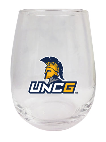 North Carolina Greensboro Spartans Stemless Wine Glass - 9 oz. | Officially Licensed NCAA Merchandise