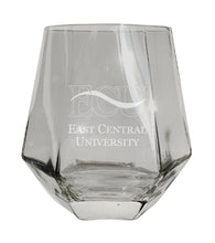 Load image into Gallery viewer, East Central University Tigers Tigers Etched Diamond Cut 10 oz Stemless Wine Glass - NCAA Licensed
