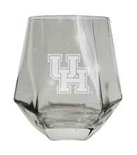 Load image into Gallery viewer, University of Houston Tigers Etched Diamond Cut 10 oz Stemless Wine Glass - NCAA Licensed
