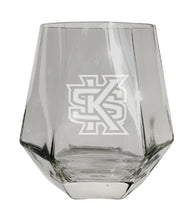 Load image into Gallery viewer, Kennesaw State University Tigers Etched Diamond Cut 10 oz Stemless Wine Glass - NCAA Licensed
