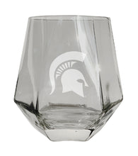 Load image into Gallery viewer, Michigan State Spartans Tigers Etched Diamond Cut 10 oz Stemless Wine Glass - NCAA Licensed
