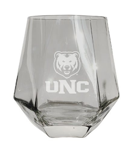 Northern Colorado Bears Tigers Etched Diamond Cut 10 oz Stemless Wine Glass - NCAA Licensed