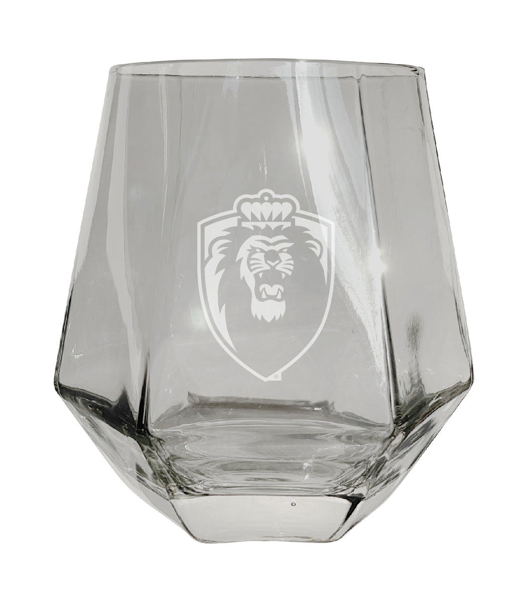 Old Dominion Monarchs Tigers Etched Diamond Cut 10 oz Stemless Wine Glass - NCAA Licensed