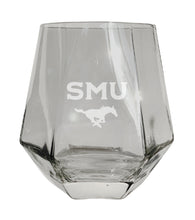 Load image into Gallery viewer, Southern Methodist University Tigers Etched Diamond Cut 10 oz Stemless Wine Glass - NCAA Licensed
