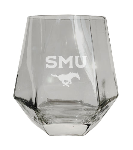 Southern Methodist University Tigers Etched Diamond Cut 10 oz Stemless Wine Glass - NCAA Licensed