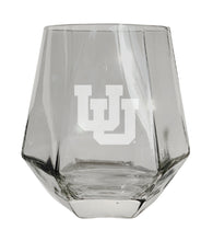 Load image into Gallery viewer, Utah Utes Tigers Etched Diamond Cut 10 oz Stemless Wine Glass - NCAA Licensed
