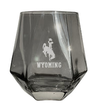 Load image into Gallery viewer, University of Wyoming Tigers Etched Diamond Cut 10 oz Stemless Wine Glass - NCAA Licensed
