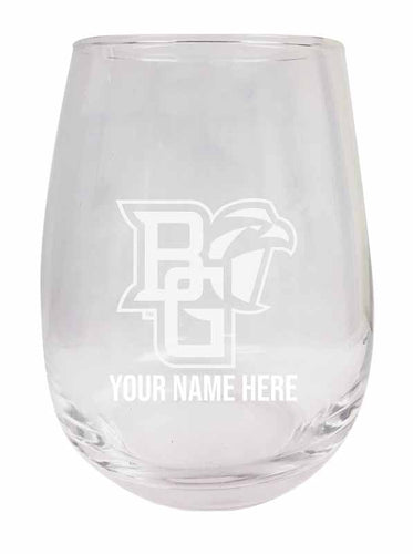 Bowling Green Falcons NCAA Officially Licensed Laser-Engraved 9 oz Stemless Wine Glass - Personalize with Your Name, Ideal for Wine & Cocktails