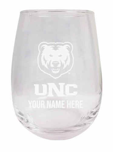 Northern Colorado Bears NCAA Officially Licensed Laser-Engraved 9 oz Stemless Wine Glass - Personalize with Your Name, Ideal for Wine & Cocktails