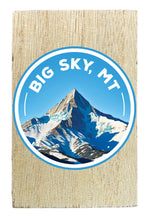 Load image into Gallery viewer, Big Sky Montana Snowy Mountain Design Souvenir Wooden 2&quot; x 3&quot; Fridge Magnet
