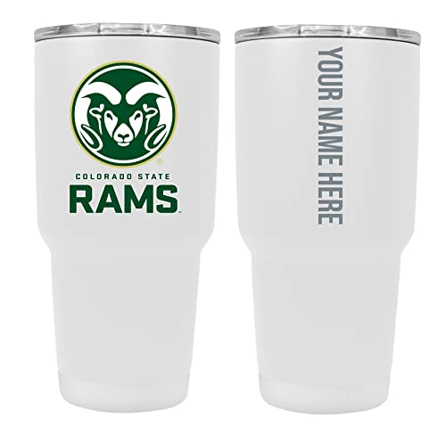 Custom Colorado State Rams White Insulated Tumbler - 24oz Engraved Stainless Steel Travel Mug