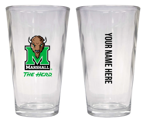 Customizable NCAA Marshall Thundering Herd 16 oz Pint Glass – Perfect Gift Personalized With your own  or any fan name