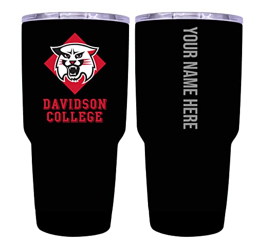 Custom Davidson College Black Insulated Tumbler - 24oz Engraved Stainless Steel Travel Mug