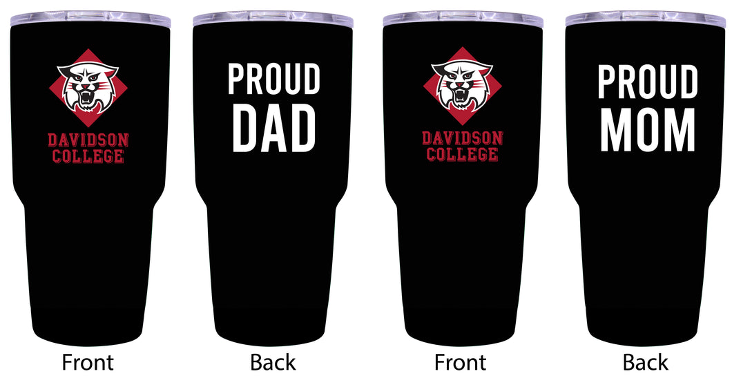 Davidson College Proud Parent 24 oz Insulated Tumblers Set - Black, Mom & Dad Edition