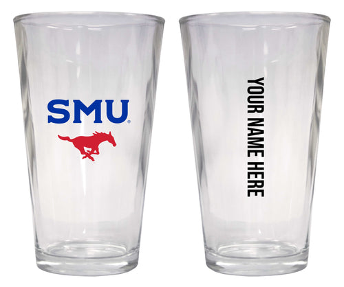 Customizable NCAA Southern Methodist University 16 oz Pint Glass – Perfect Gift Personalized With your own  or any fan name