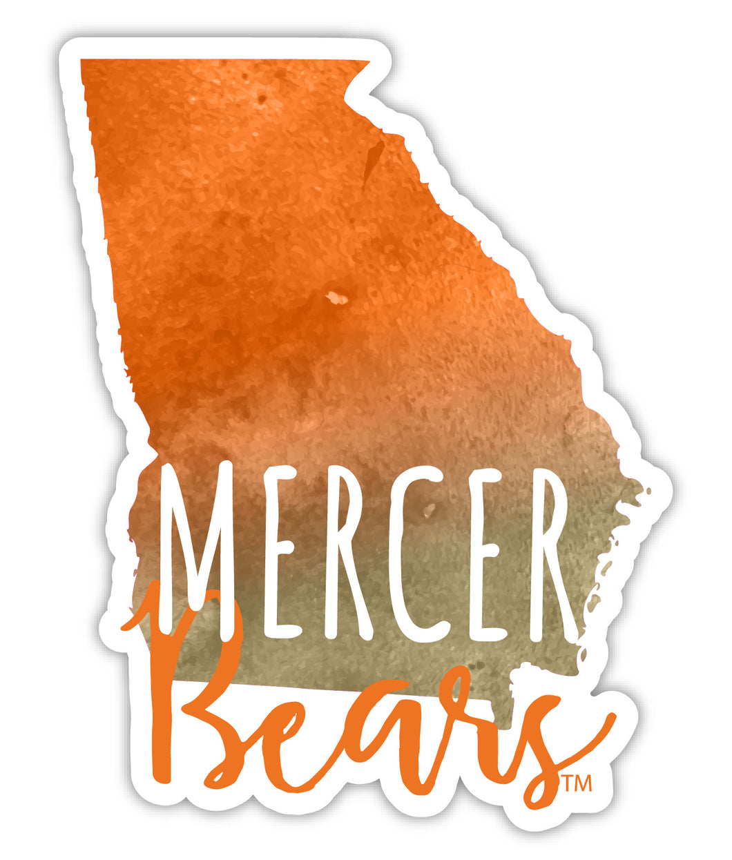 Mercer University 2-Inch on one of its sides Watercolor Design NCAA Durable School Spirit Vinyl Decal Sticker